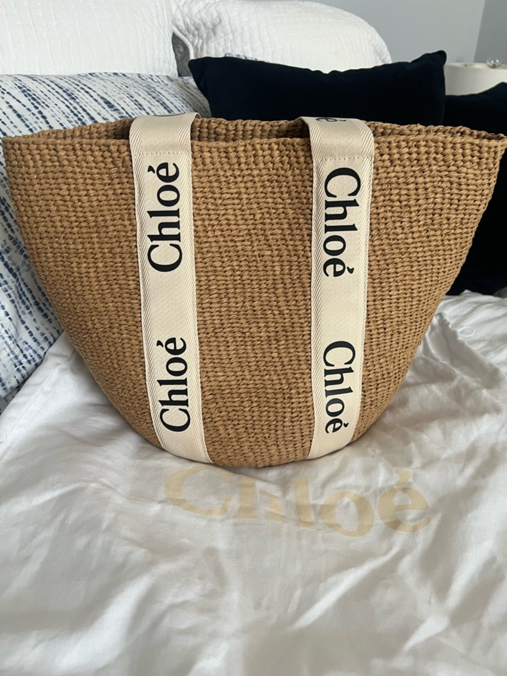 Chloe Woody Large Mifuko Basket Bag in Fair Trade Paper